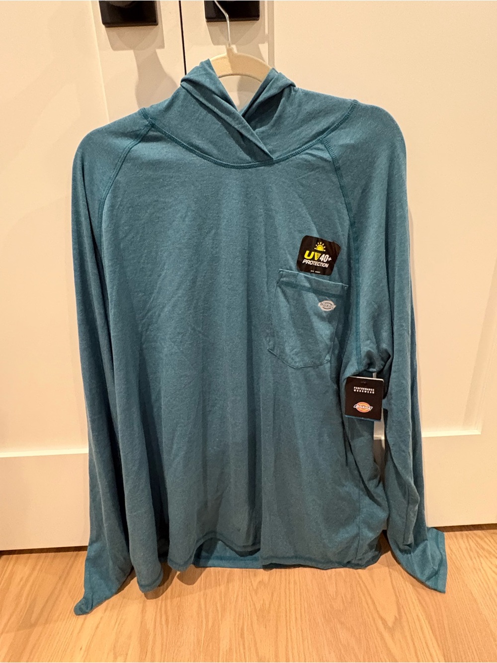 Dickies UV 40+ Hooded Long-Sleeve Shirt in Teal size XL